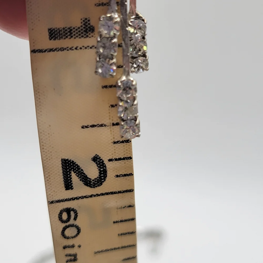 VTG Jewelry Set | Silver Tone & Clear Rhinestones | Unsigned - Picture 12 of 12